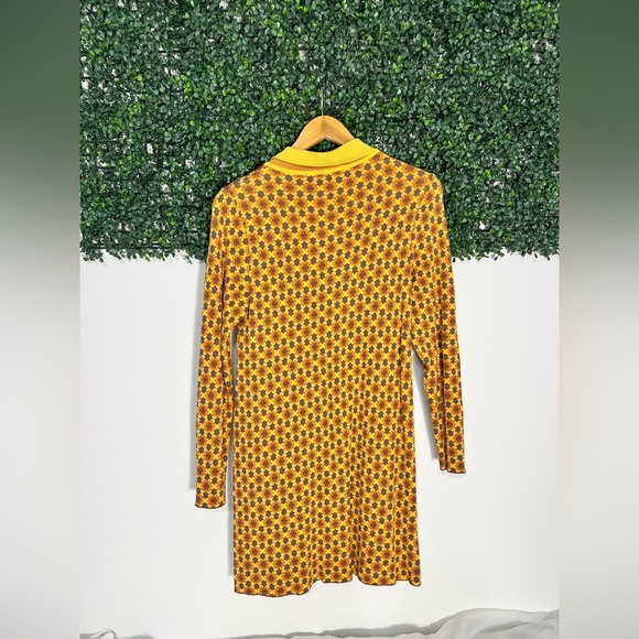 ZARA Mod Geo Floral Jacquard Knit Polo Dress – Size Medium - Picture 3 of 9